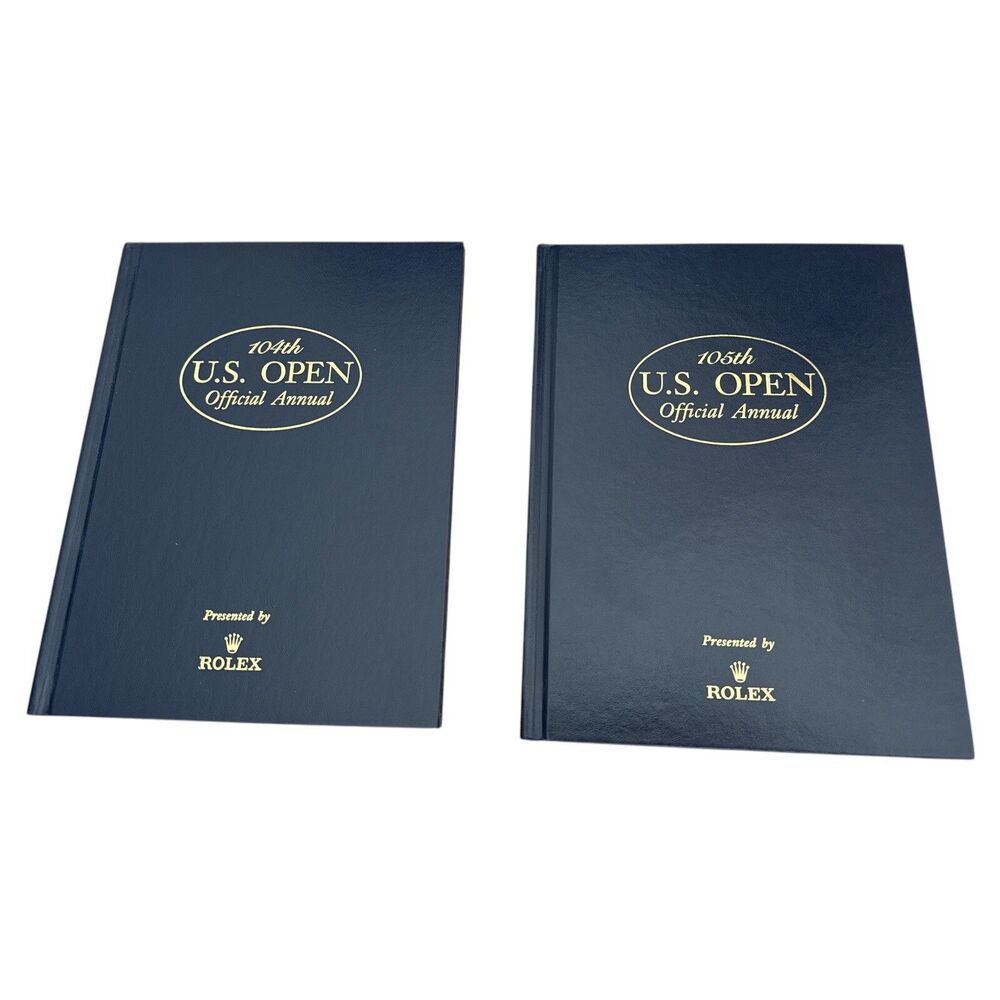 Lot 2 US Open Rolex Annuals 2004 2005 Hardcover VG+ Golf Books Tiger Goosen